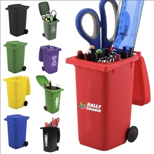 Mini Trash Bin Desktop Pencil Holder with Lid